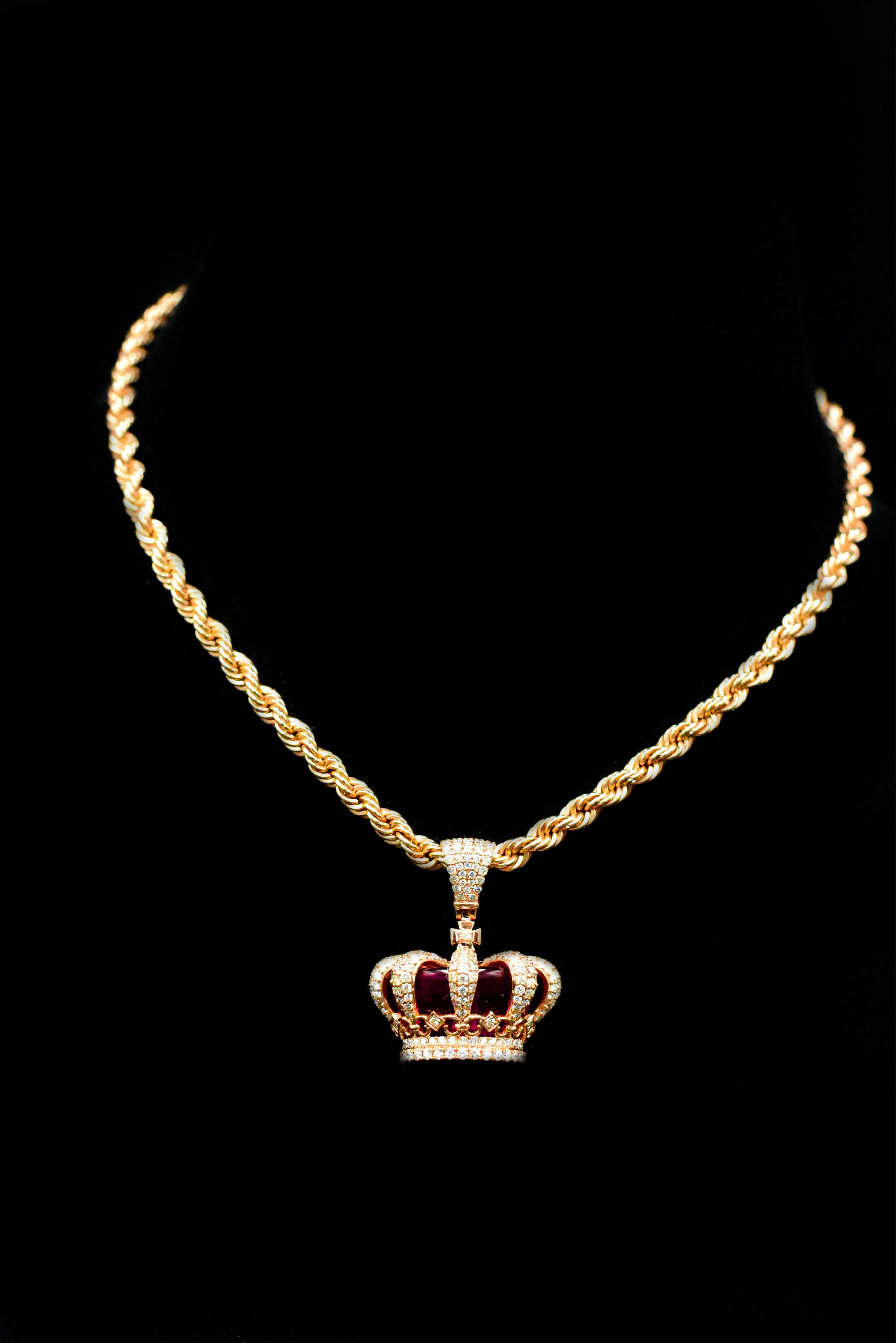 22K Gold Crown Necklace